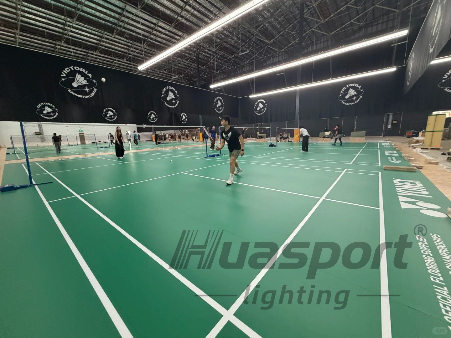 Australia badminton court lighting checklist from player view with SAA 60W fixtures