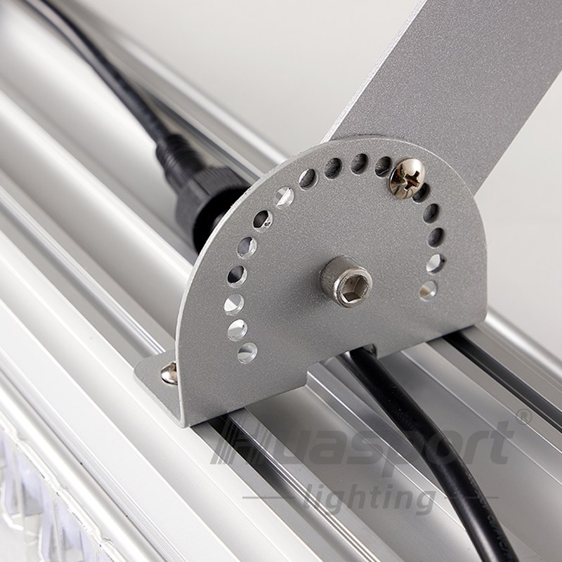 Huasport badminton court light adjustable angle bracket with perforated semicircle plate