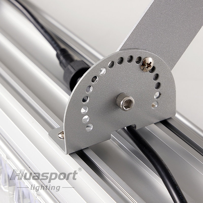 Huasport adjustable bracket with locking holes for 30-degree badminton court lighting installation
