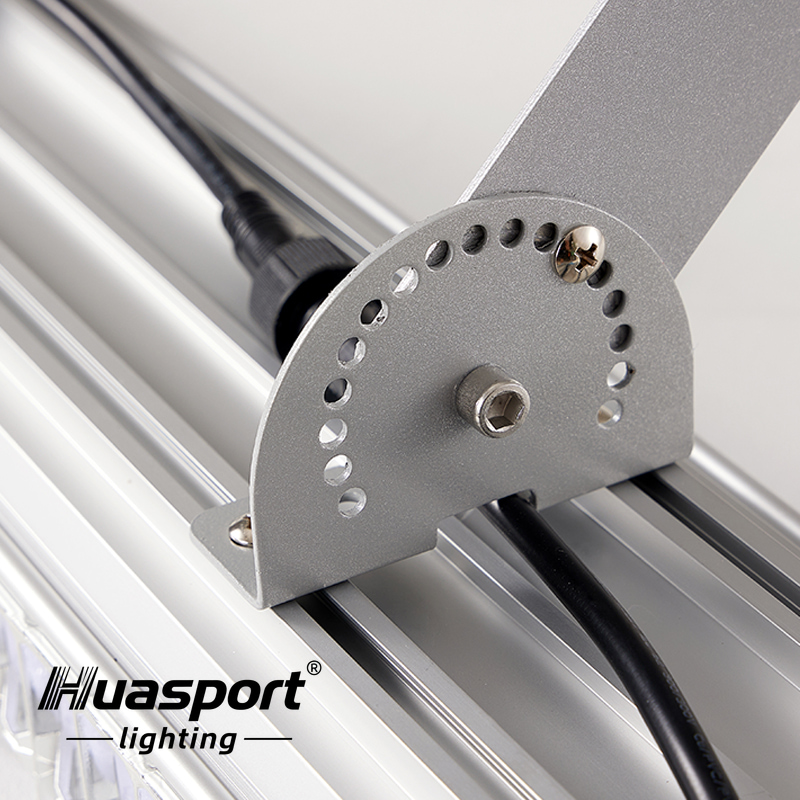 Huasport adjustable metal bracket fixed to aluminum profile for 30-degree pickleball lighting installation