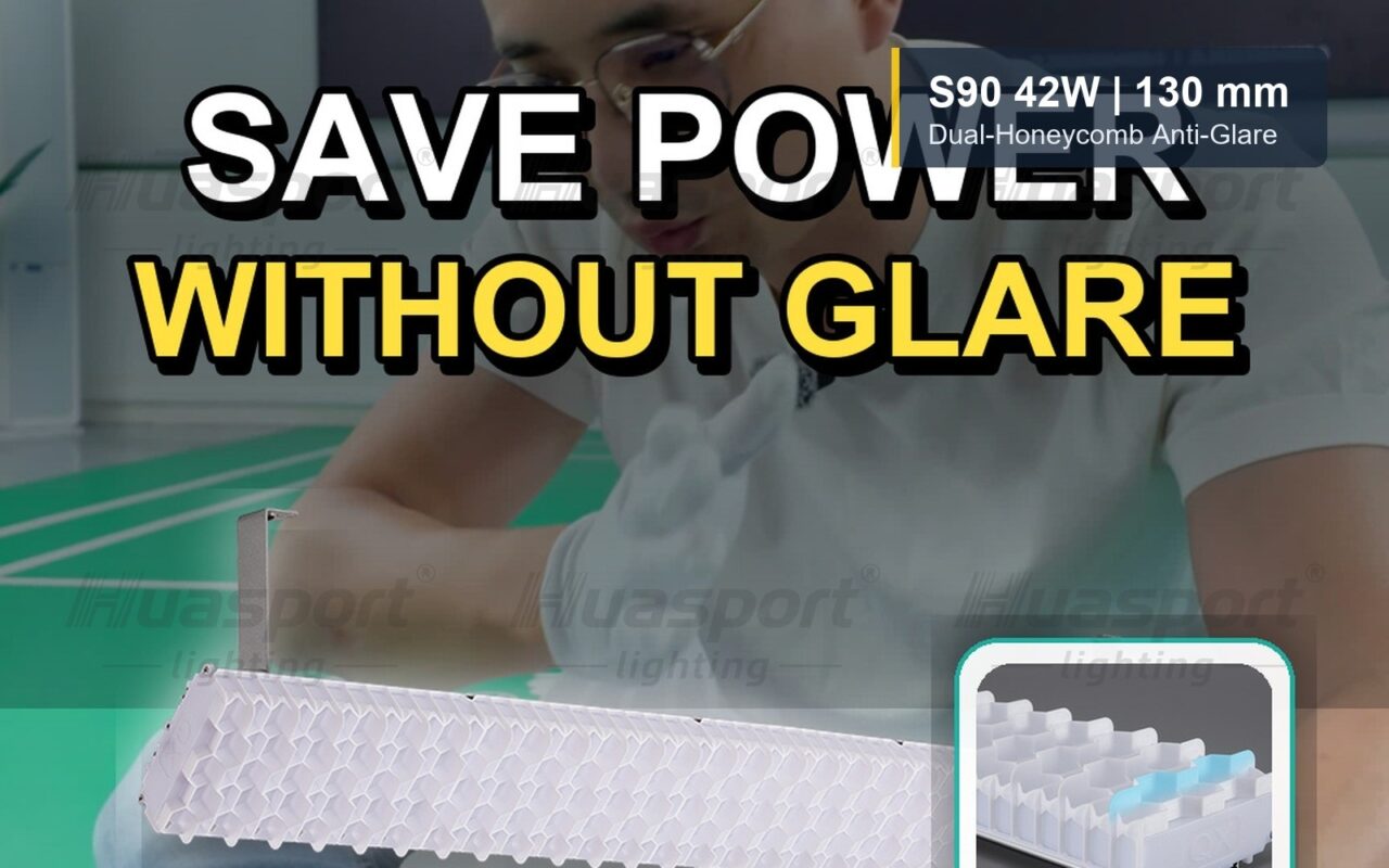 S90 badminton court lighting 130 mm double-layer honeycomb anti-glare fixture video cover