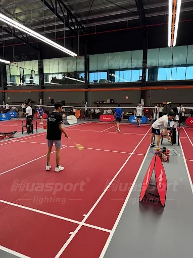 Malaysia badminton court lighting sideline player view reference for direct and side glare checking